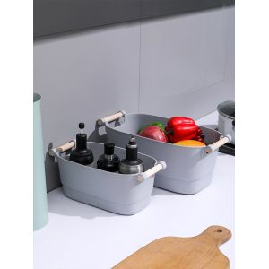 white stackable storage bins plastic refrigerator 15l with handles