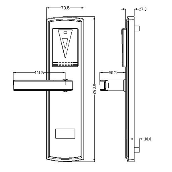 Plated Nickel Zinc Alloy Electronic Door Lock With Card / Key Open Ways OEM