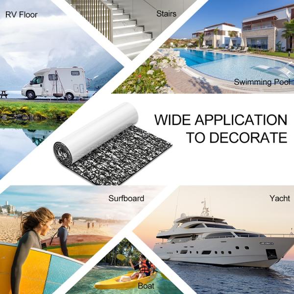 EVA Boat Flooring for Customized Marine Decking in Camouflage Brushed Grooved Design