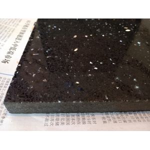 Black Galaxy Artificial Quartz Stone Slabs , Black Galaxy Quartz Countertop
