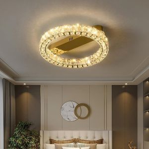 Luxury Ring Ceiling Lamp Modern Bedroom Living Room Crystal Ceiling Lamp(WH-CA