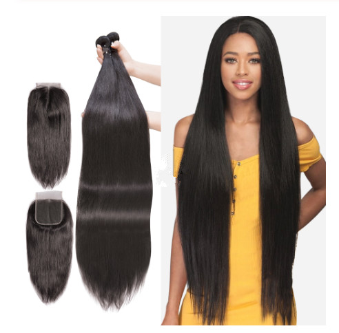 Quality Unprocessed Peruvian Virgin Human Hair Extensions 40 Inches Silky Straight wholesale
