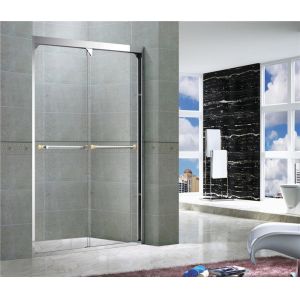 Mirror Color Double Sliding Glass Shower Screens With Double Long Hole Distance