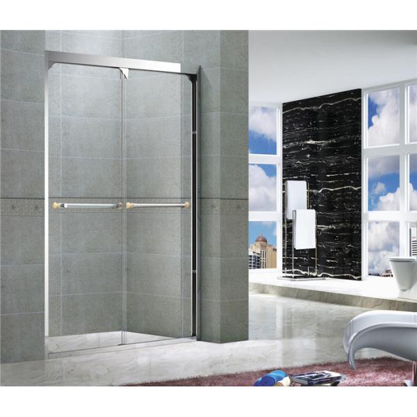 Mirror Color Double Sliding Glass Shower Screens With Double Long Hole Distance