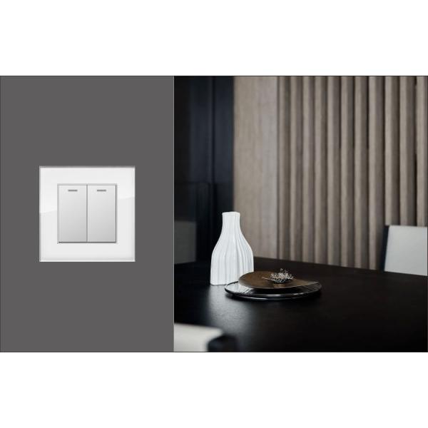 Tempered Glass Panel Plastic button Wall Light Switch Rohs Certificate