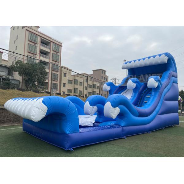 Quality 0.55mm PVC Backyard 15ft Inflatable Water Slides With Pool wholesale