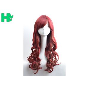 Cheap White Women 26'' Long Wavy Synthetic Hair Wigs Body Wave Side Part With Bangs for sale
