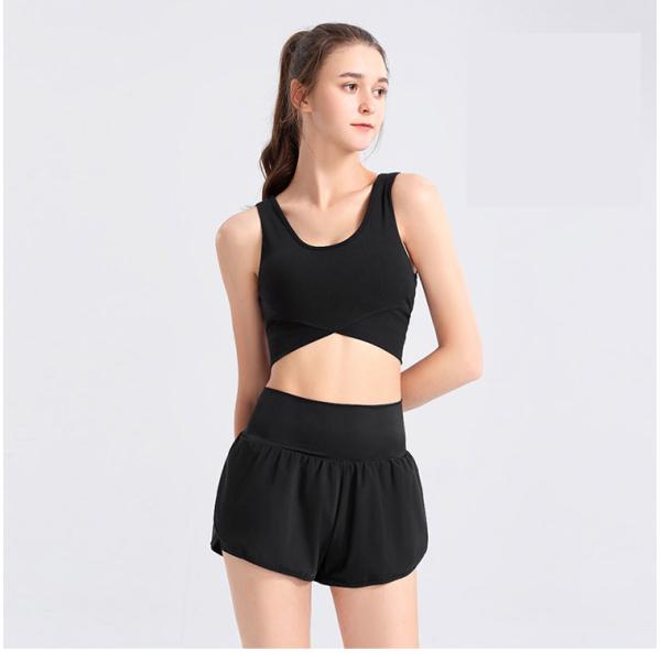 Quality Custom made Tight Fit Sexy Back Womens Sports Bra And Shorts Set wholesale