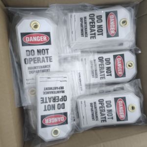 Danger Tag PVC Waterproof Double Side Printed Durable Plastic Tag for Warning