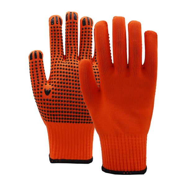 Quality 10 Gauge Polyester PVC Dotted Gloves Durable Grip Gloves For General Handling Light Industrial Work wholesale