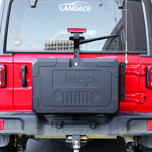 JL JK External Accessories Hitch Mount Metal Box with Custom Powder Coating in Black