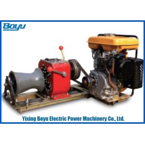 China 230kg 30KN Pull Force 1 Or 2 Gear Stringing Equipment Diesel Power Winch on sale