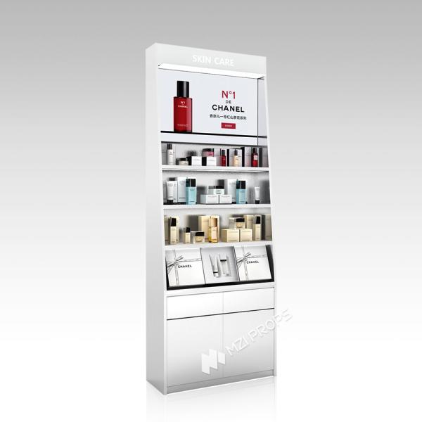 Quality YZoS-U6 60mm Thick Soft Film Light Box Skincare Display Cabinet with Wooden Shelves wholesale