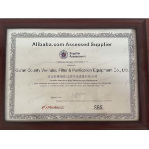 Gu'an county Weiruiou filter purification equipment co., Ltd Certifications