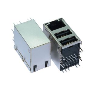 RU2-1150HU13 RJ45 USB Connector LPJU4281A64NL With 10/100Mbps Magnetic