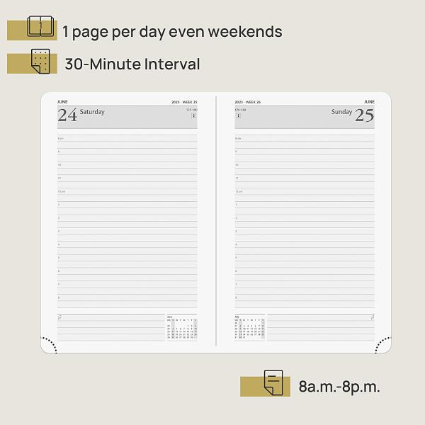 Multicolor Cover Hardcover Planner 2023 Black Daily Weekly Schedule Yearly Calendar