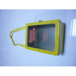 Lunch Food Metal Tin Container With Bandle / Biscuit Hinge Boxes