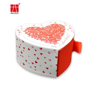 Sliding Drawer Ribbon Tie Gift Box 40cm X 30cm , CMYK Valentines Heart Box