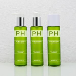 Screw Cap 120ml Glass Emulsion Lotion Pump Bottle For Facial Care Moisture Glass