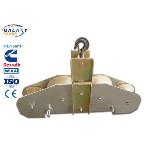 4 Nylon Wheel Cable Wire Rope Pulley Block , 80mm Thickness Wire Pulling Blocks