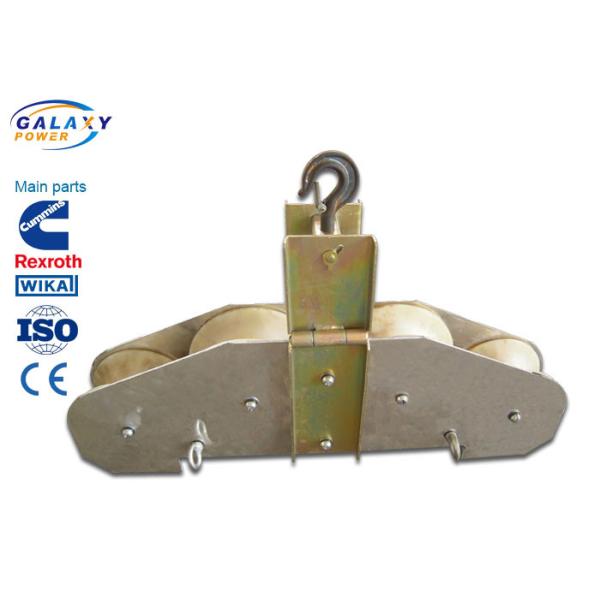 Quality 4 Nylon Wheel Cable Wire Rope Pulley Block , 80mm Thickness Wire Pulling Blocks wholesale