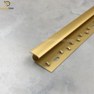 6063 T5 Aluminum Carpet Transition Strip Wood Floor To Carpet Reducer Matt Gold