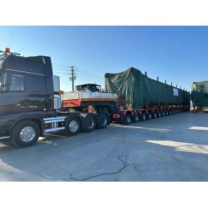 Customized Axles Hydraulic Lowbed Trailer For Oversized Load Transport