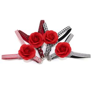Cute Flower Dog Collars And Leashes Perfect Fit Harness With Safety Hooks