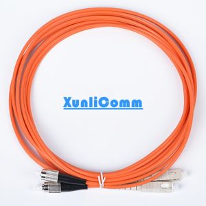 Orange Waterproof Fiber Optic Cable FC - FC Duplex Multi Mode High Return Loss