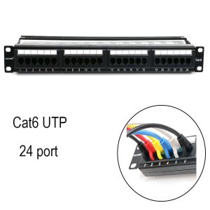 24 Port Cat 5e / Cat6 Unshielded Patch Panel Fluke Test UTP With Back Bar