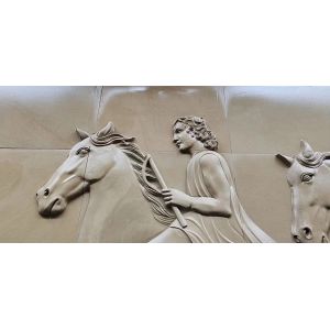 Smooth Surface Eco Friendly Outdoor Natural Stone Sculptures Customized