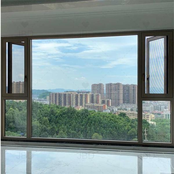 Aluminum Frameless Window Double Pane Tempered Clear Glass Easy To Operate