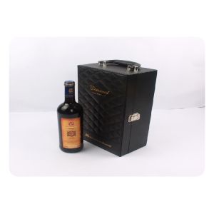 Custom Luxury Wooden Wine Box Pu Leather Material ISO9001 2008 Certification