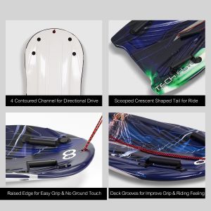 XPE EPS HDPE Snow Sled for Unisex Kids Adult Customizable Logo 2 Handles and