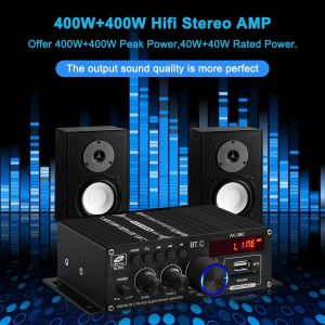 AK-380 USB SD Audio Power Amplifier 400W 2.0 CH HiFi Stereo AMP Speaker