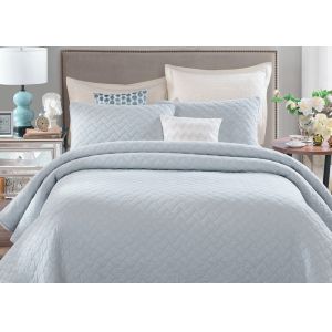 Geometric Embroidered Full Size Quilt 3pcs Country Style 100% Cotton For Home