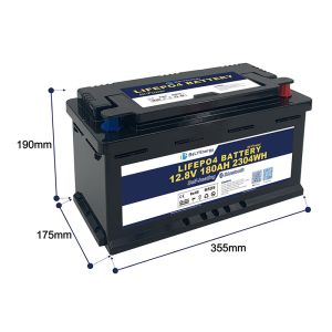 12V LiFePO4 Battery with H8 DIN Case and Smart BMS with Bluetooth and Self