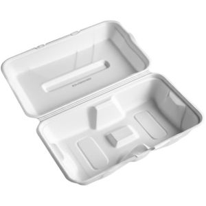 Cheap Customizable Pure White Molded Pulp Clamshell Packaging for sale