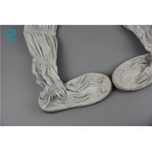 Stripe Type Clean Room Booties , ESD Safety Boots With Leather PVC Sole