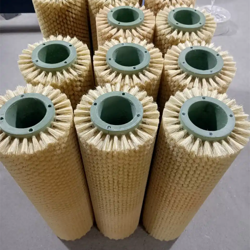 Factory Custom Cylindrical Tampico Sisal Roller Brush For Polishing Woodworking