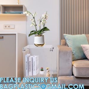 Acrylic Nightstand, End Table, Side Table With Wheels Casters, clear furniture