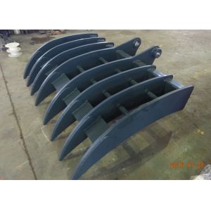 Hyundai Excavator Bucket Attachments With 8 Ribs / Long Shank