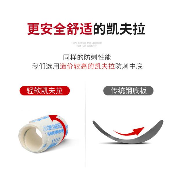 Kevlar Mid Sole Anti-stab Steel Toe Anti-smash BOA Rotating Button KPU Flying Knit Work Shoes In Black