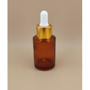 Cheap New Design Clear Light Brown Smooth Round Dropper Bottle K-GBL30 for Essence for sale