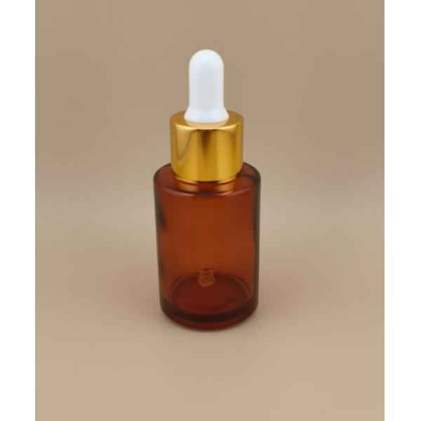 New Design Clear Light Brown Smooth Round Dropper Bottle K-GBL30 for Essence