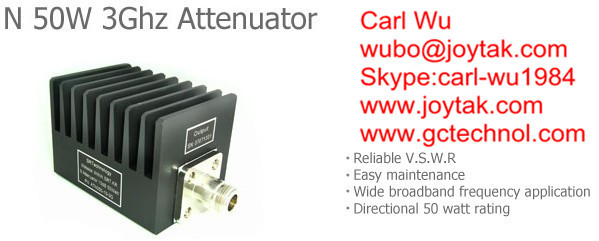 N type attenuator 50 Watt 3Ghz N male plug to N female jack fixed attenuators /