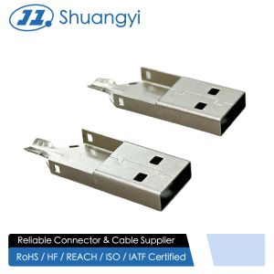 USB 2.0 AM Three-Piece Rear Shell Connector | Pin Wire Cable Electrical Terminal