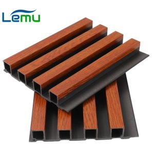 150mm Width Fluted Wpc Wall Panels Solid Wood Wall Boards 2.9m Length