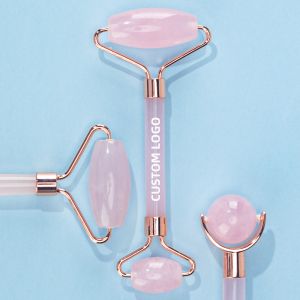 Anti Aging Face Jade Roller Set Rose Quartz Massage Roller