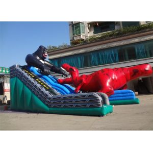 Big Dianosaur And King Kong Commercial Inflatable Water Slide For Amusement Park